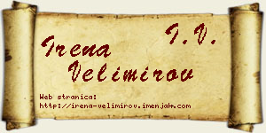 Irena Velimirov vizit kartica